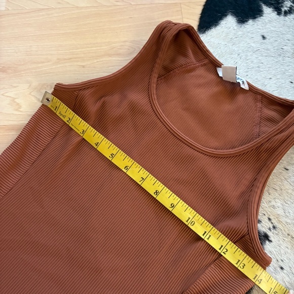 ATHLETA NWOT Pacifica Midi Ribbed Sleeveless Dress Athletic Rust Orange Size XXS - Picture 6 of 7